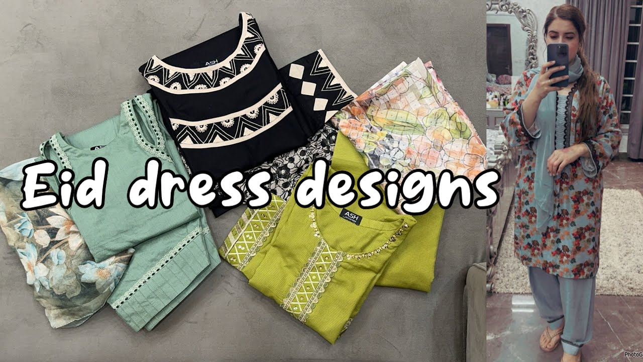 Eid dress designing ideas 2024 / plain dress designs for Summer & Eid by Ayesha Rajpoot
