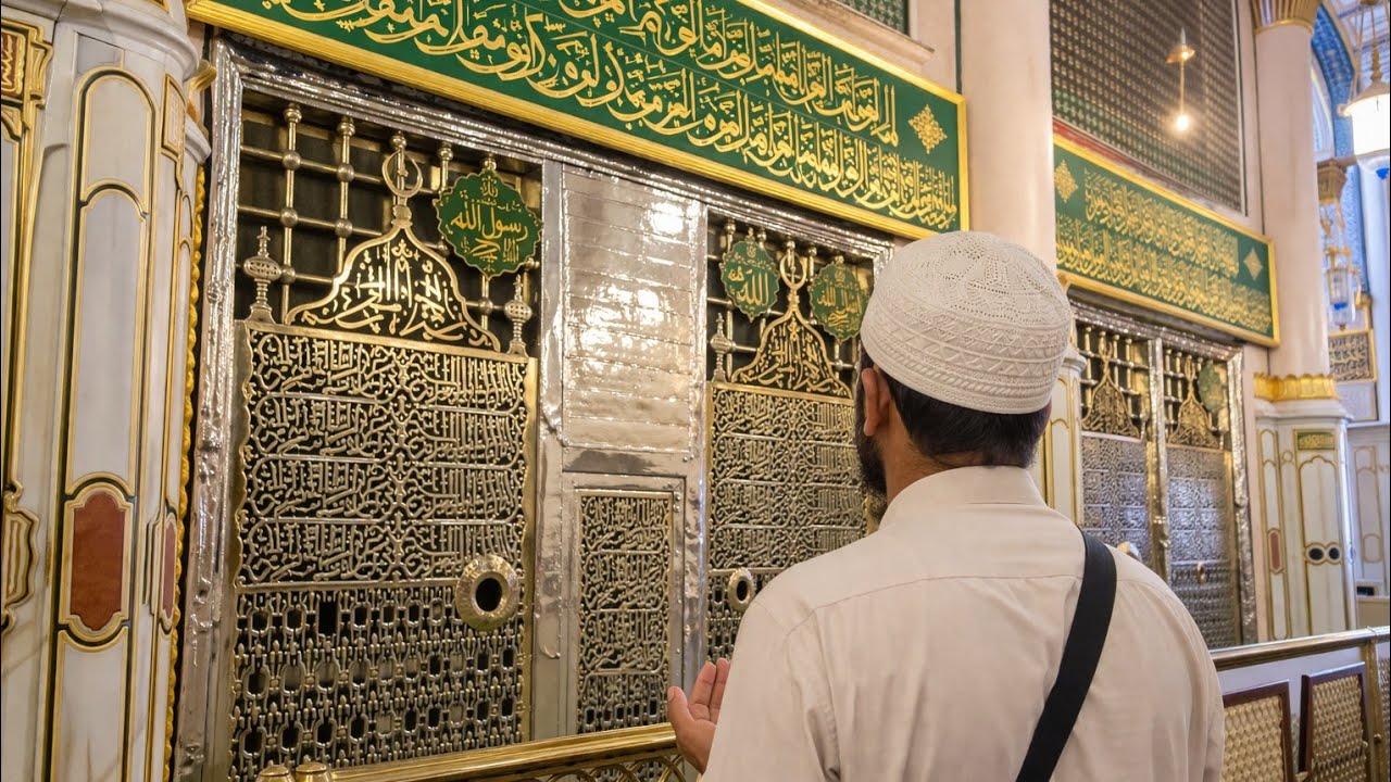 Visiting the Blessed Grave of the Prophet ﷺ (Roza-e-Rasool)#islamicvideo #beautiful #madinah 