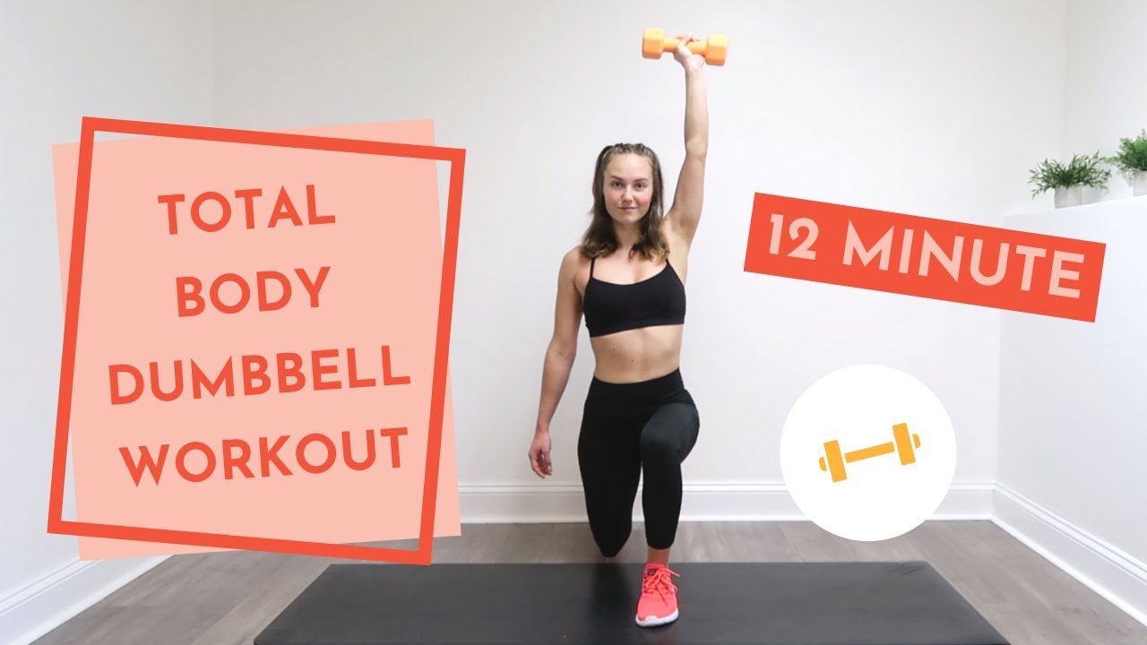 12 MINUTE TOTAL BODY DUMBBELL WORKOUT | at home full body workout | FIT BY LYS