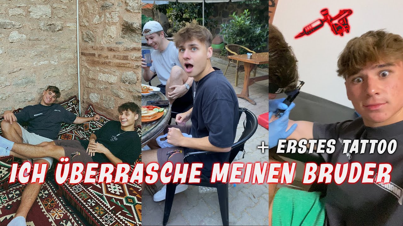Ich ÜBERRASCHE meinen Bruder (AUSLANDSJAHR) 😍🥺 + ERSTES TATTOO für ihn 😳