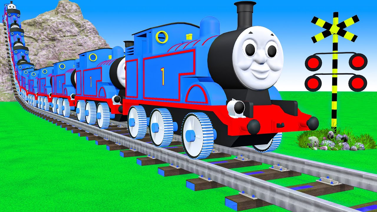 踏切アニメ あぶない電車 THOMAS TRAIN 🚦 Fumikiri 3D Railroad Crossing Animation 