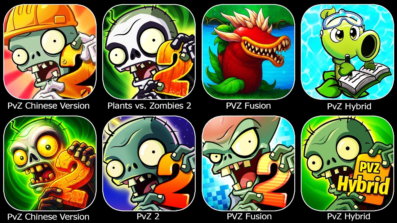 PvZ Chinese Version,Plants vs. Zombies 2,PVZ Fusion,PvZ Hybrid,PvZ 2