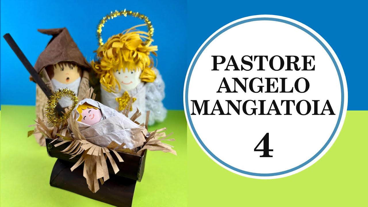 4 Presepe PASTORE, ANGELO E MANGIATOIA (riciclo creativo9 Arte per Te