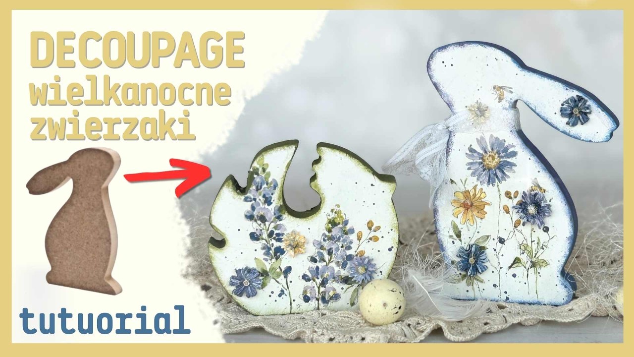Wielkanocny Decoupage 3D Zajączek i Kurka  Papier Ryżowy + Forma Silikonowa No. 1056
