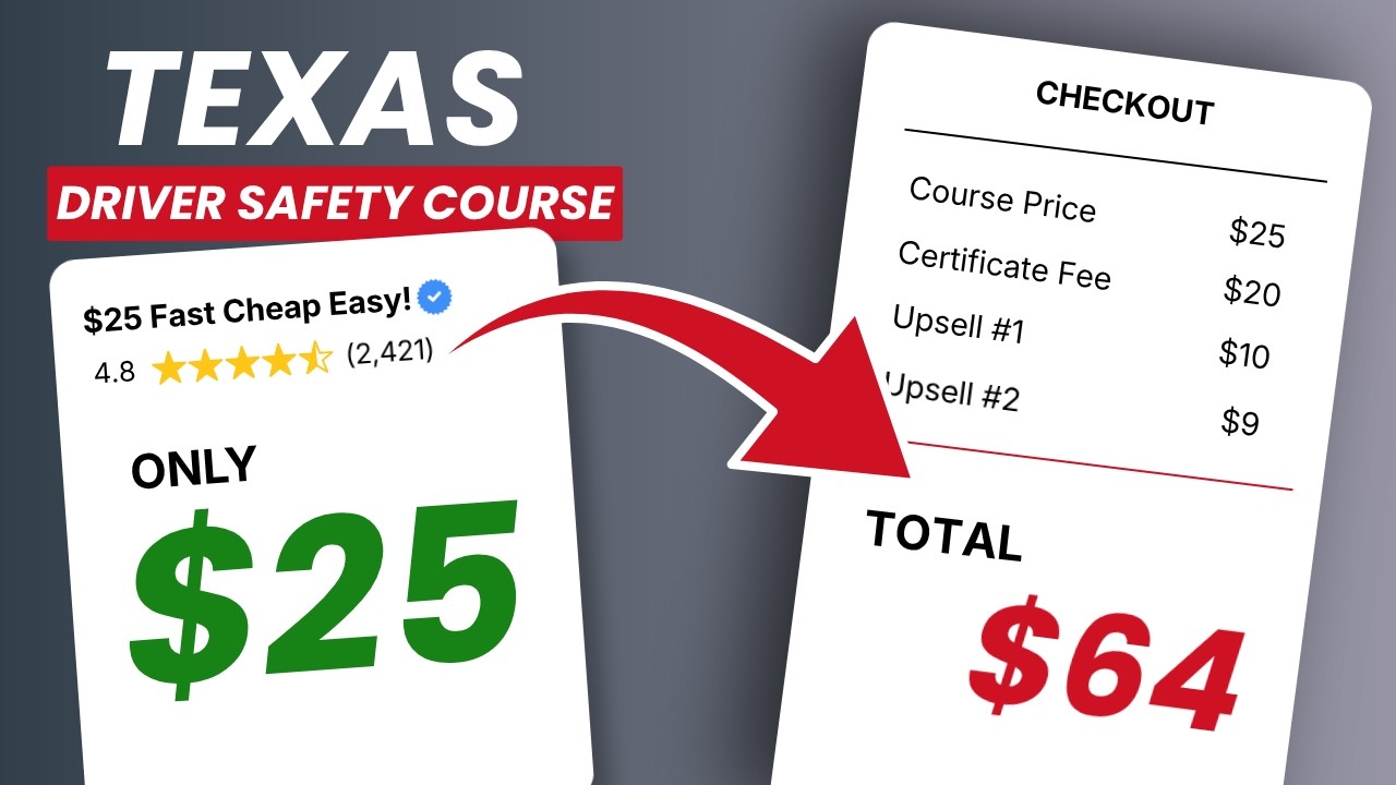 Texas Defensive Driving Courses Are Legally $25  So Why Did You Pay $64
