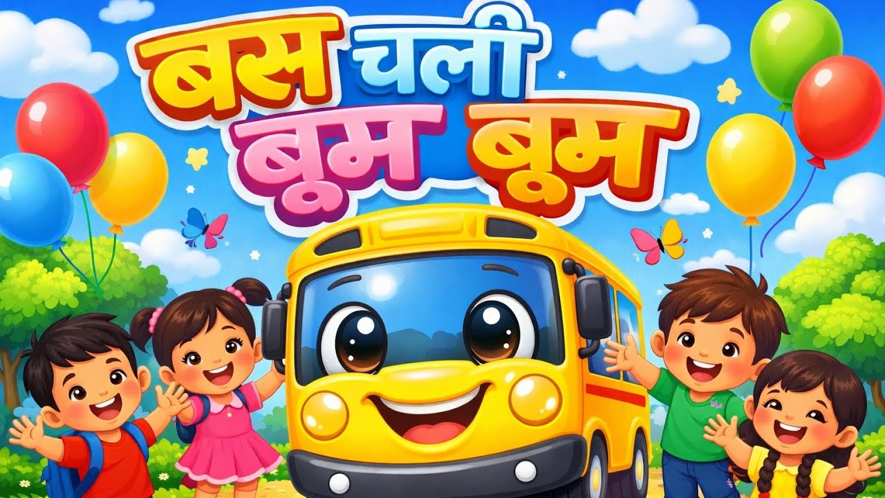 बस चली धूम धूम 🚌 | Hindi Rhymes for Kids | Fun for Kids Hindi Rhymes,