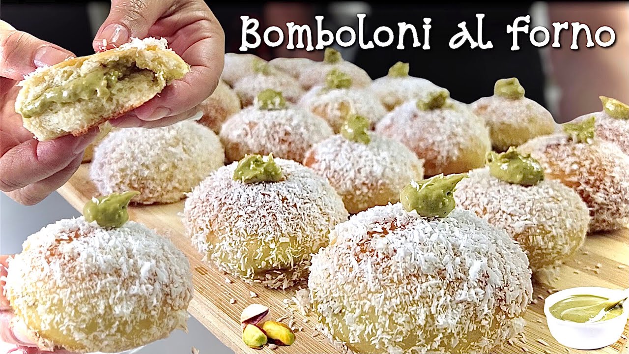 BOMBOLONI SOFFICI al FORNO con Crema al PISTACCHIO 🥯 Ricetta Facile