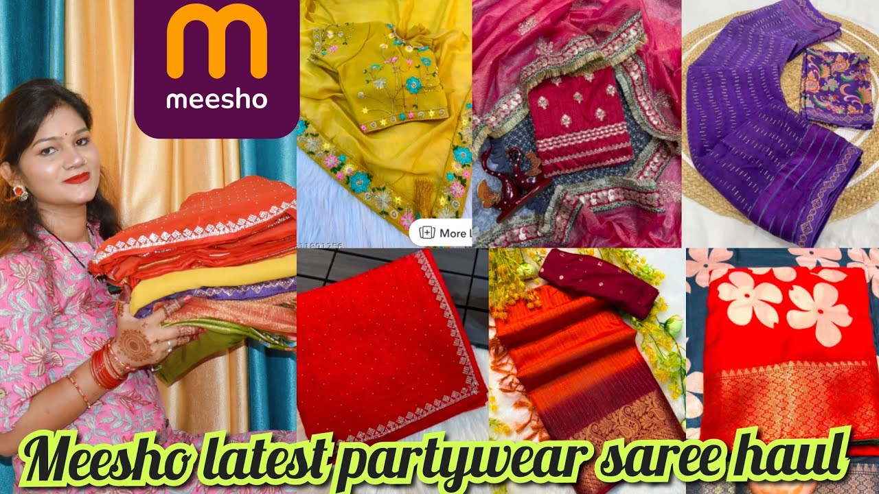 MEESHO LATEST AFFORDABLE PARTYWEAR SAREE HAUL NEW ARRIVAL SAREE COLLECTION