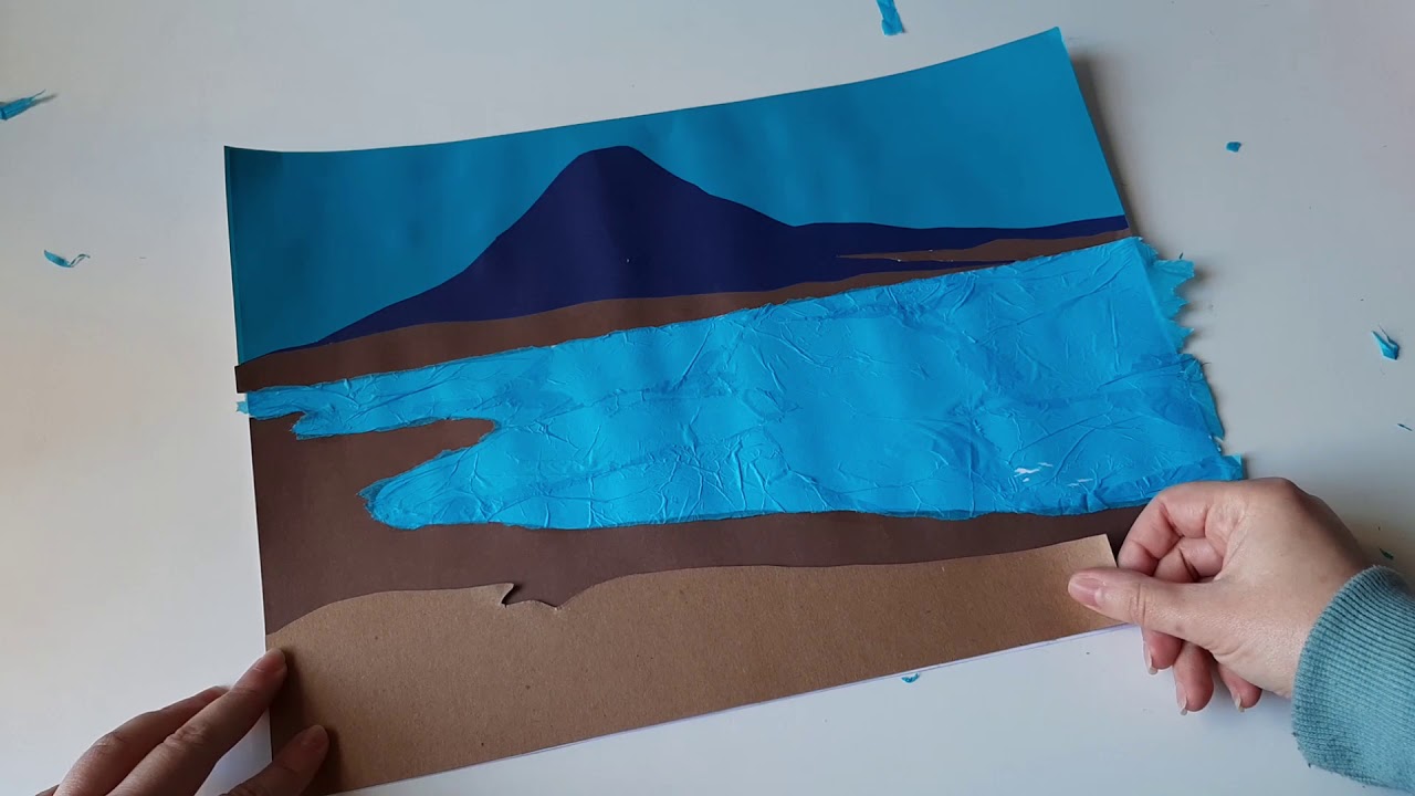 Como hacer un collage de un paisaje para niños