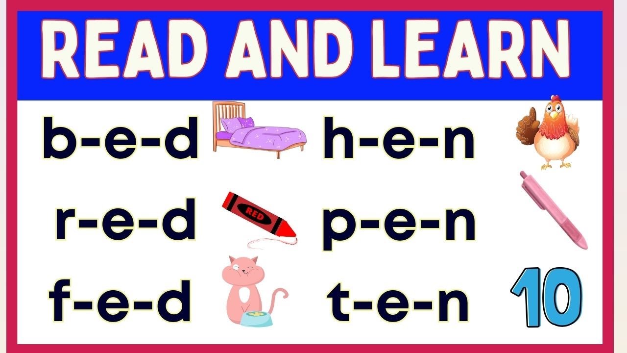 Reading Short Sound / Ee /  -- Develop Reading and Vocabulary Skills  -- Grade 1 and Preschool