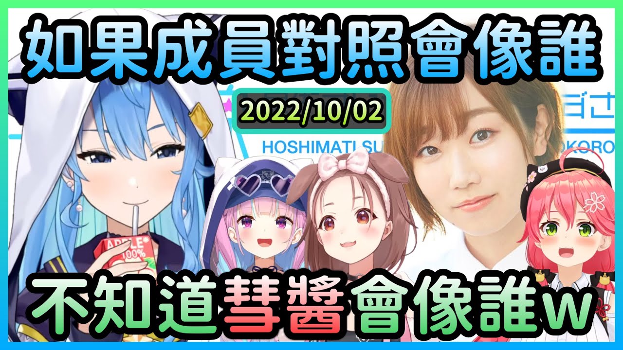 【平行線】如果將Holo成員及聲優公司互相對照，誰會像誰呢？【星街すいせい/星街彗星×田所あずさ/田所梓】【Hololive中文】