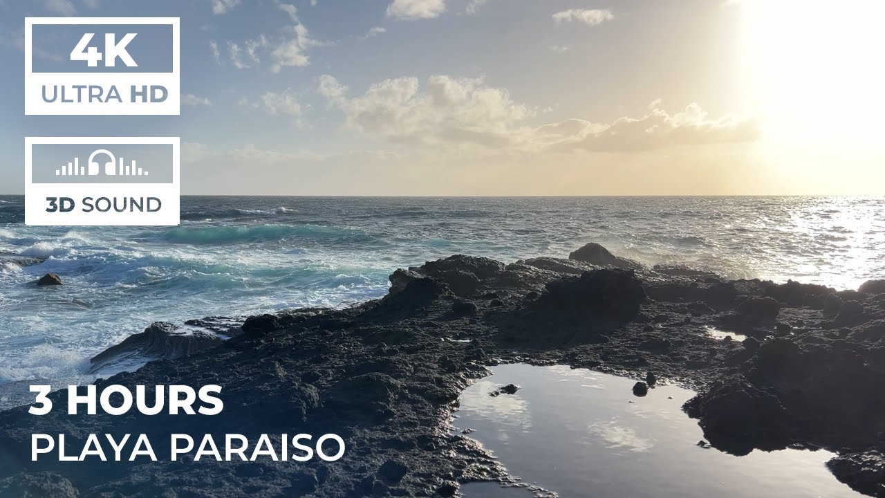 3 Hours of Pure Serenity | 4K Gentle Waves | Immersive 3D Audio