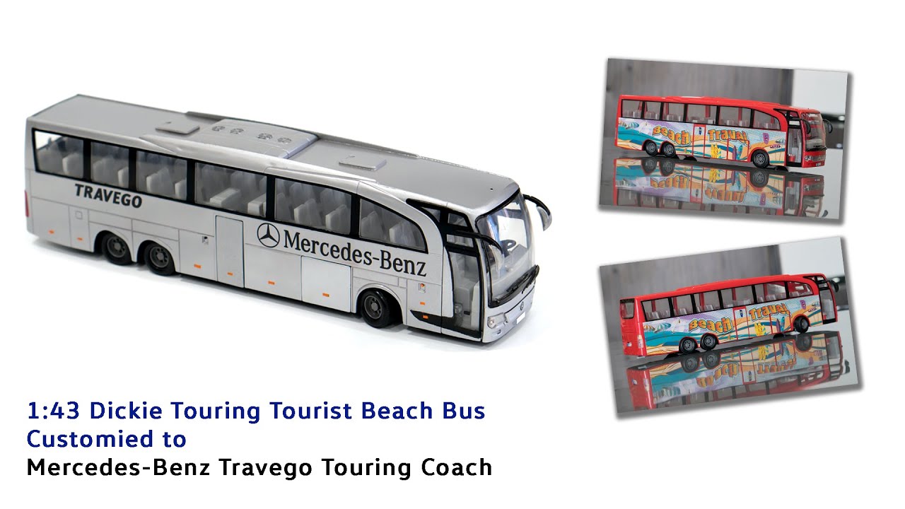 1:43 Mercedes Benz Travego Touring Bus | Dickie Touring Beach Bus | Diecast Customisation