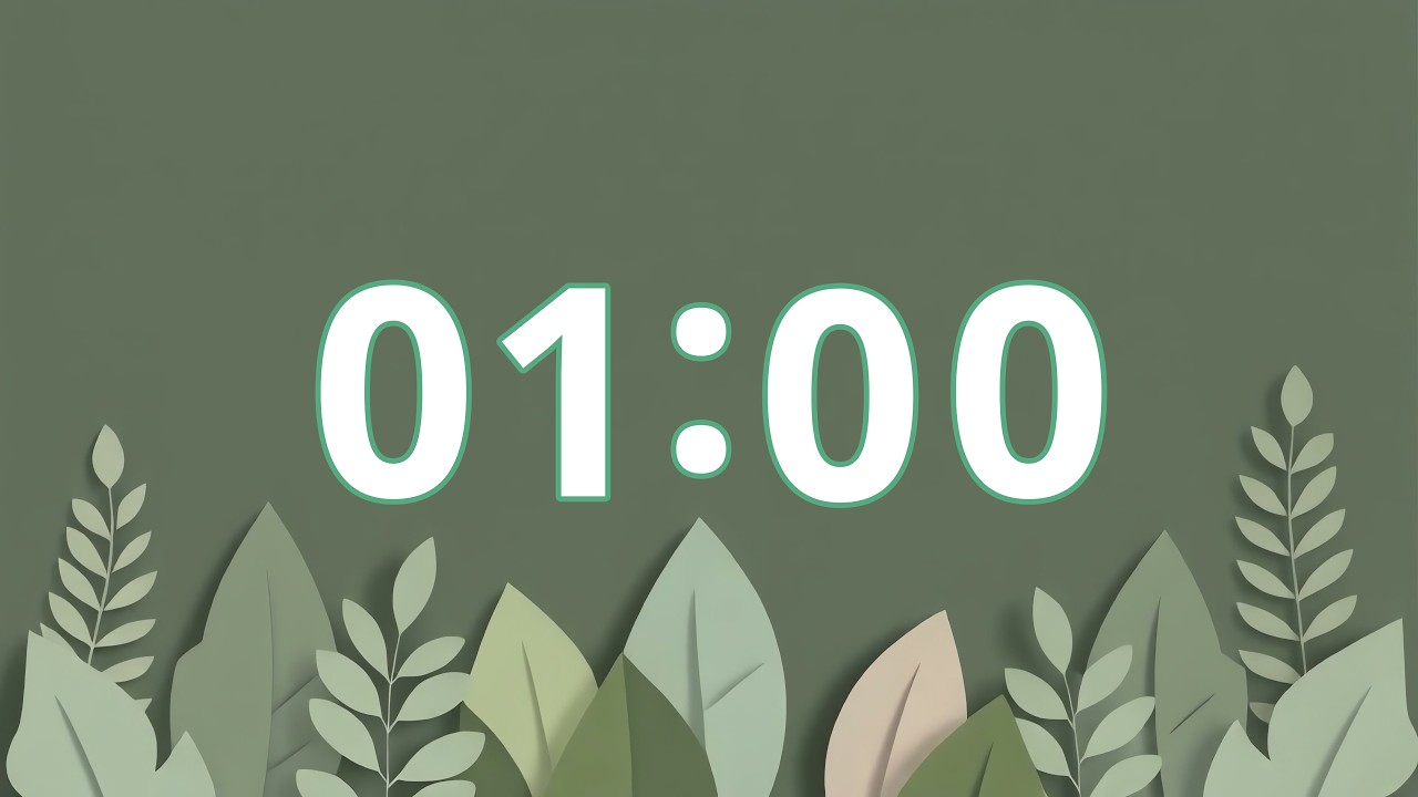 1 Minute Timer Nature Visuals + Soft Bell at End | Silent Countdown, No Music