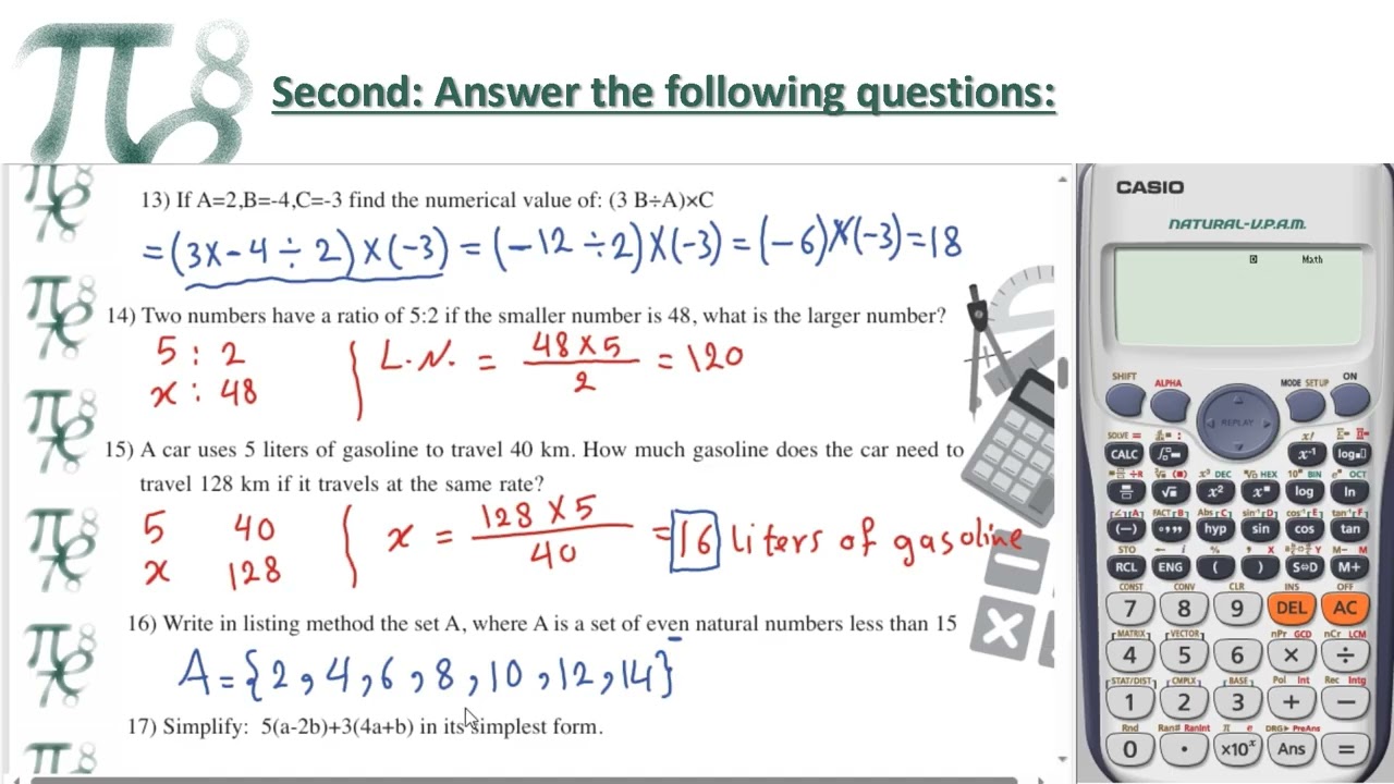 Exercises Pre-Algebra of Numbers and Their Operations - Algebra -Part3