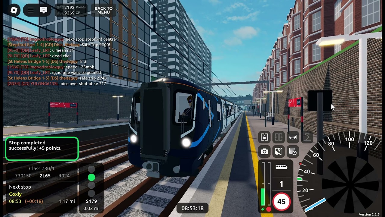 Roblox SCR V2.2.5 Stepford Connect Class 730/1 R024 Stepford Central &rarr; Llyn-by-the-Sea