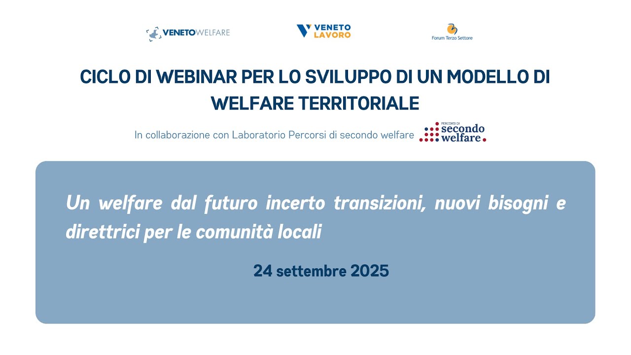 Un welfare dal futuro incerto transizioni, nuovi bisogni e direttrici per le comunità locali