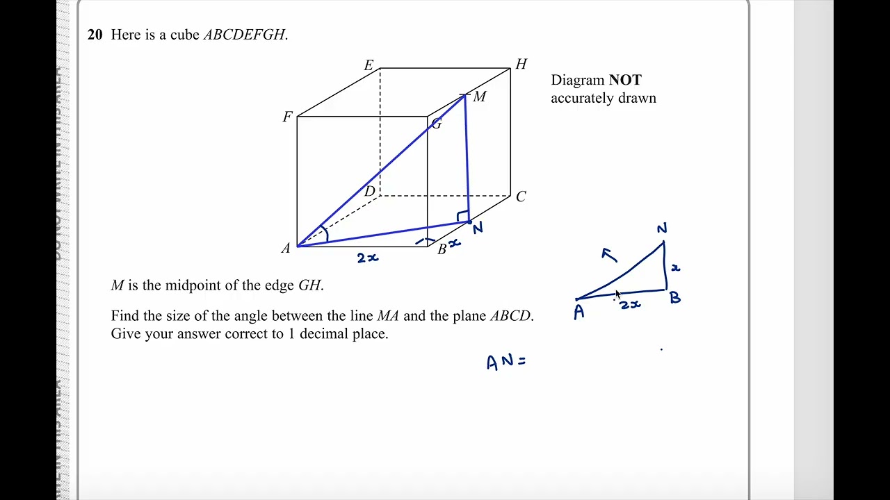 Edexcel IGCSE 4MA1/1HR May/June 2019 – Q[20] | [3D TRIGONOMETRY - CUBOID] Explained Step by Step