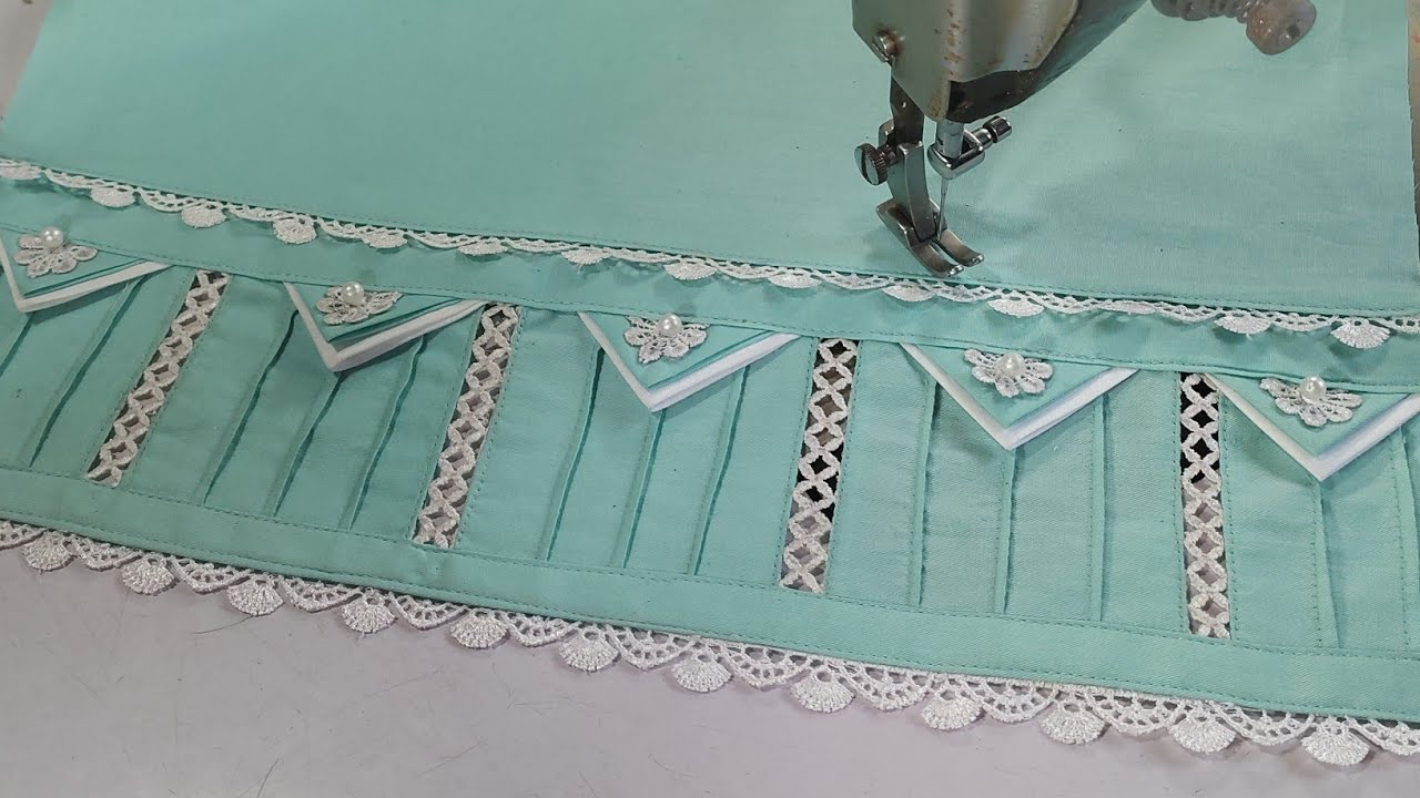 joint lace and pintucks touser design | new stylish trouser bottom design 2025