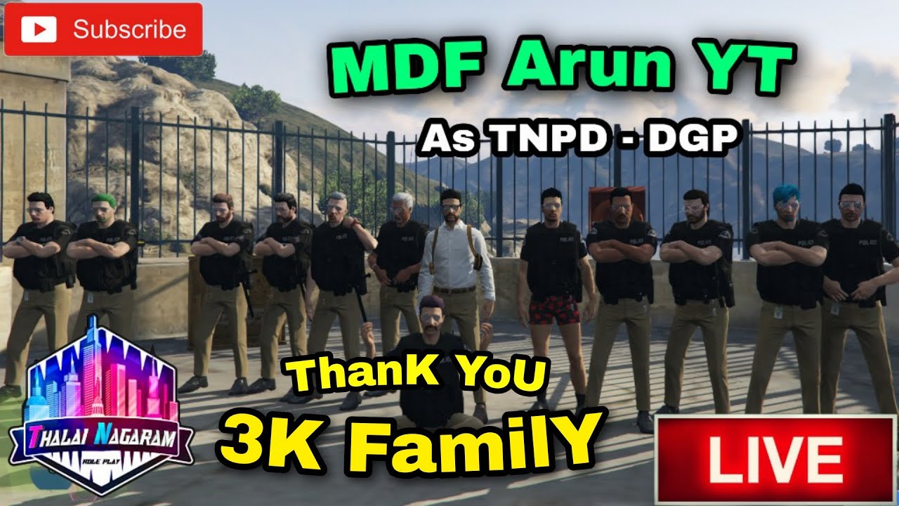 #MDF Arun YT as DGP TNPD #ThalaiNagaram FIVEM GTA V RP 09-11-2020 PART-1