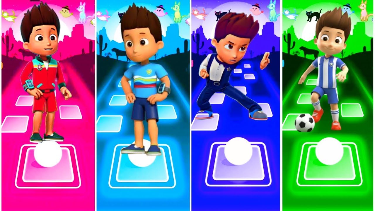 Marshall VS Rubble Paw Patrol VS Ryder Paw Patrol VS Paw Patrol - Tiles Hop EDM Rush