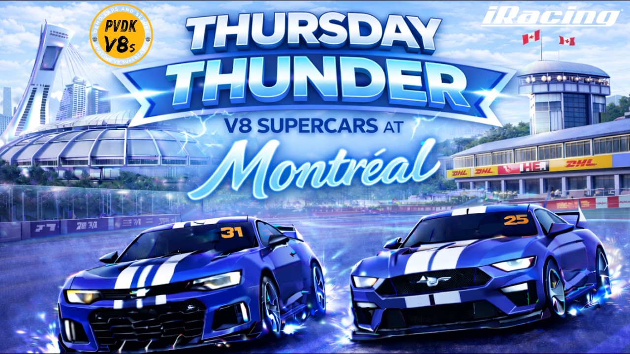 iRacing Supercars THUNDER SOF RACE at Montreal - THURSDAY Americas series