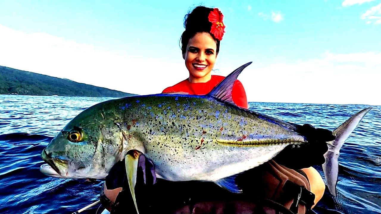 Des poissons combatifs ! Pêche en Kayak à TAHITI