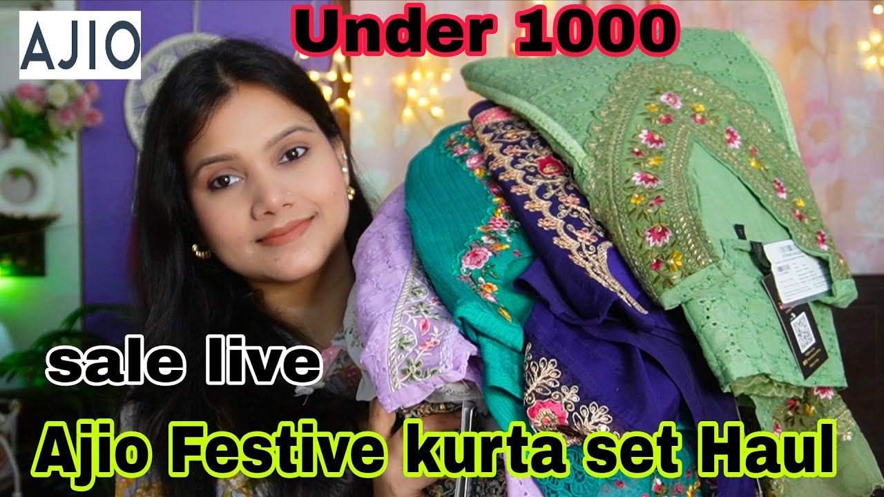 💕Ajio Festive kurta set Haul under 1000-1300💕 Berrylicius kurta set💕Ajio all starts sale Haul💕Ajio 💕