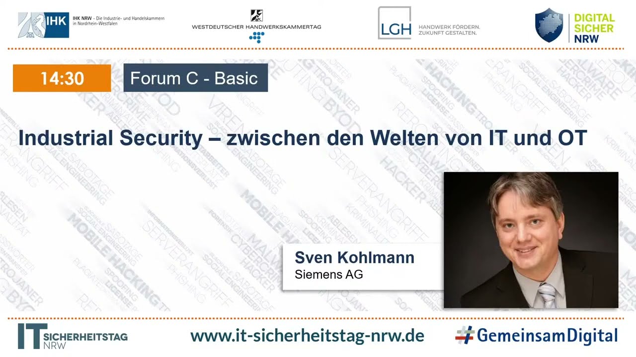 IT Sicherheitstag NRW 2022 - EXPERT 5:  Industrial Security – Zwischen den Welten von IT und OT