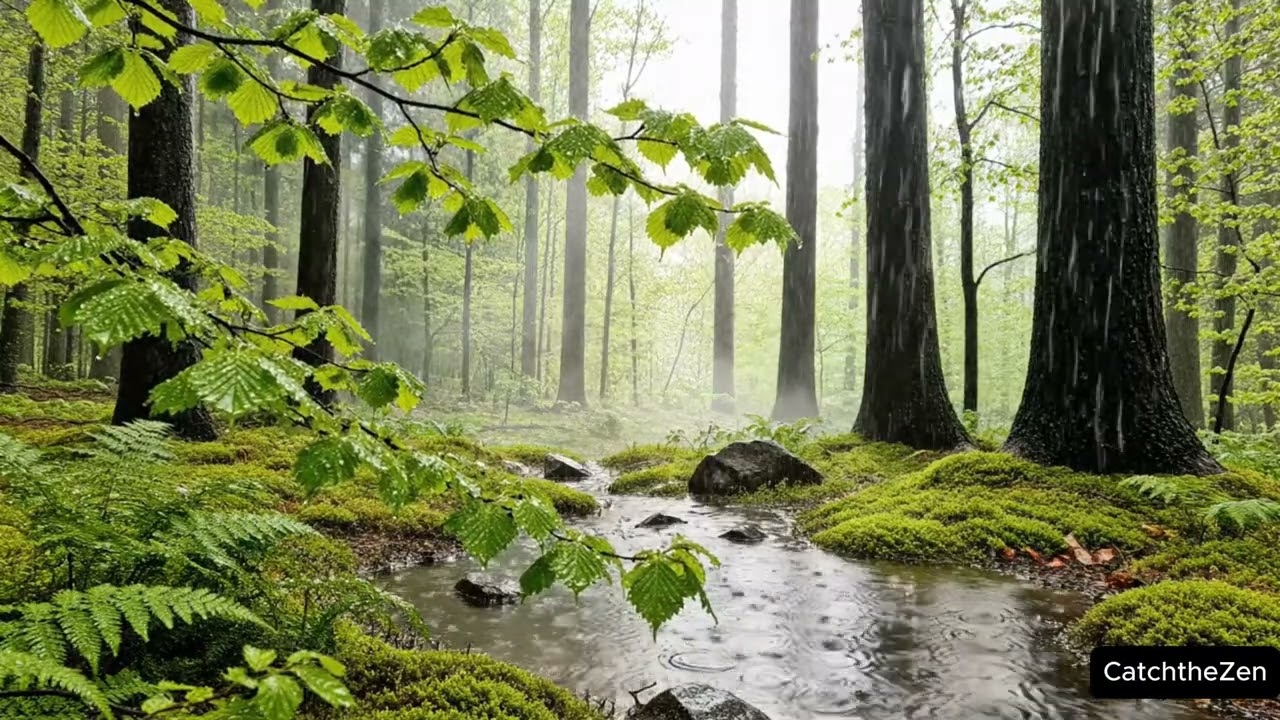 Spring Forest Rain 🌧️🌿 | 8 Hours of Deep Sleep Rain Sounds