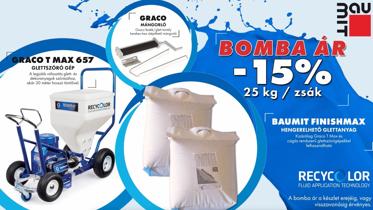 Recycolor Graco m&aacute;ngorl&oacute; (Baumit glett bomba &aacute;ron)