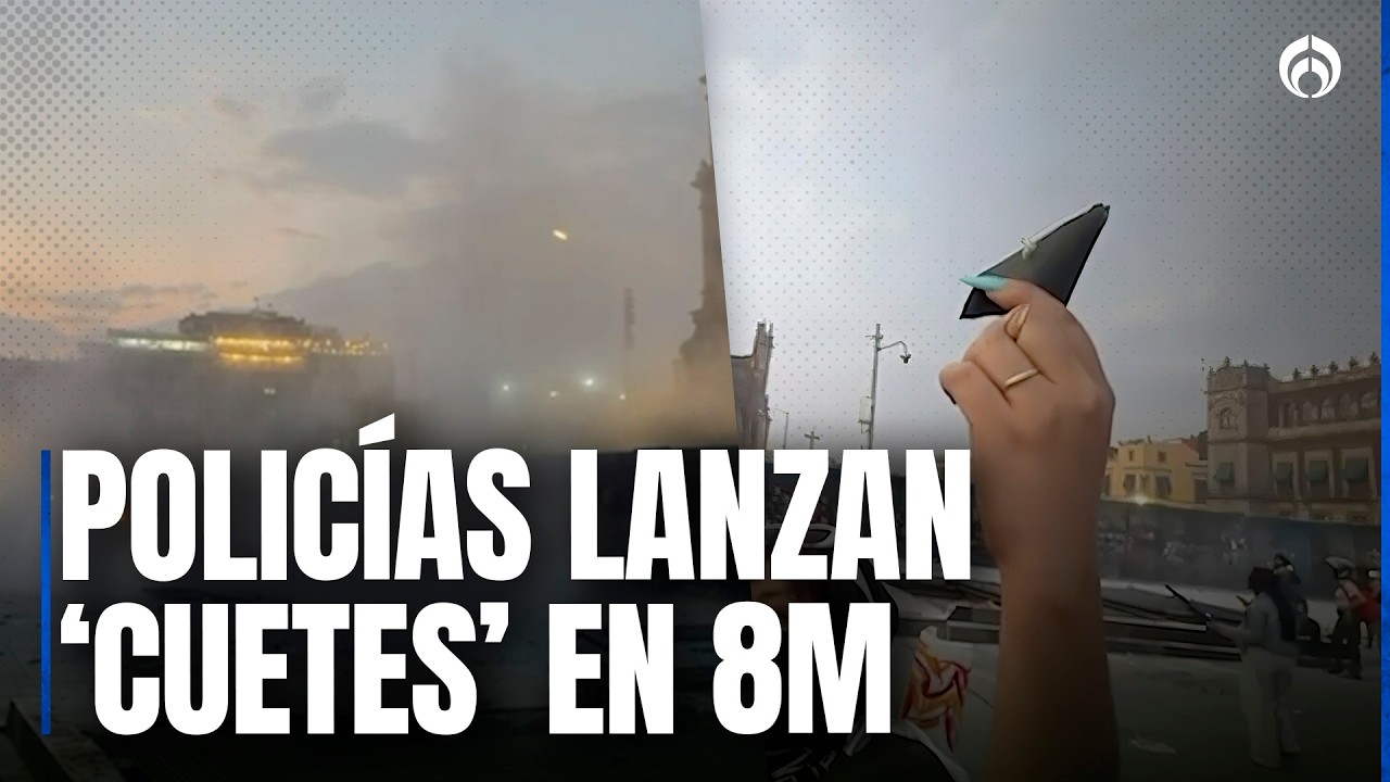 Policía capitalina usa 'cuetones' para dispersar a manifestantes en el 8M