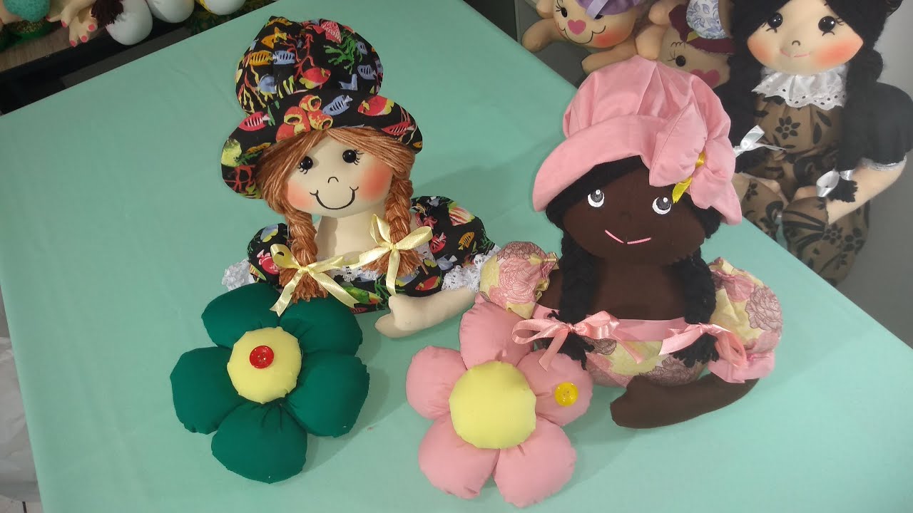 BONECA  AGULHEIRA FLORISTA - MOLDE GRÁTIS - VAMOS APRENDER?
