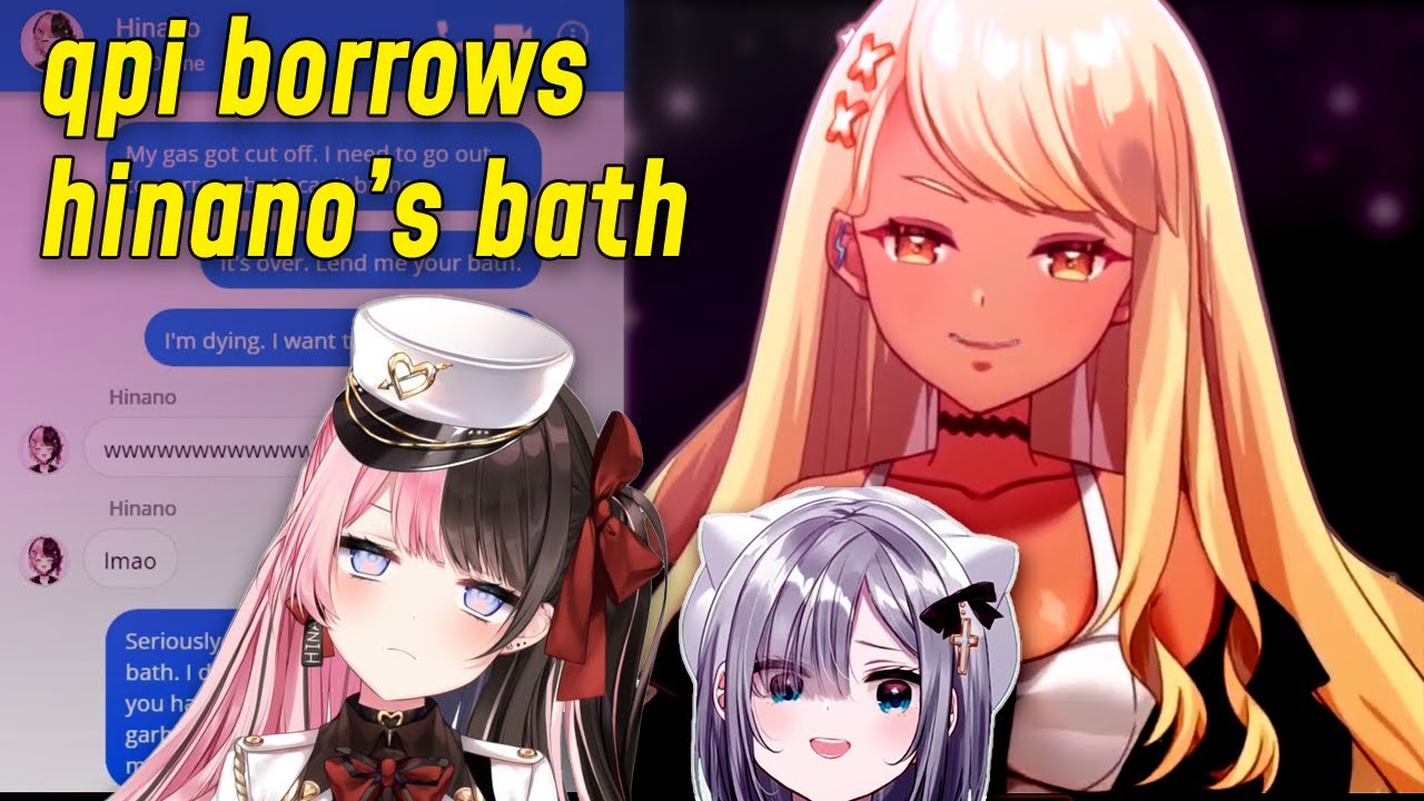 Qpi gets in Hinano's bath. [Vspo/Kaminari Qpi/Kaga Sumire/Tachibana Hinano] [ENG SUB]