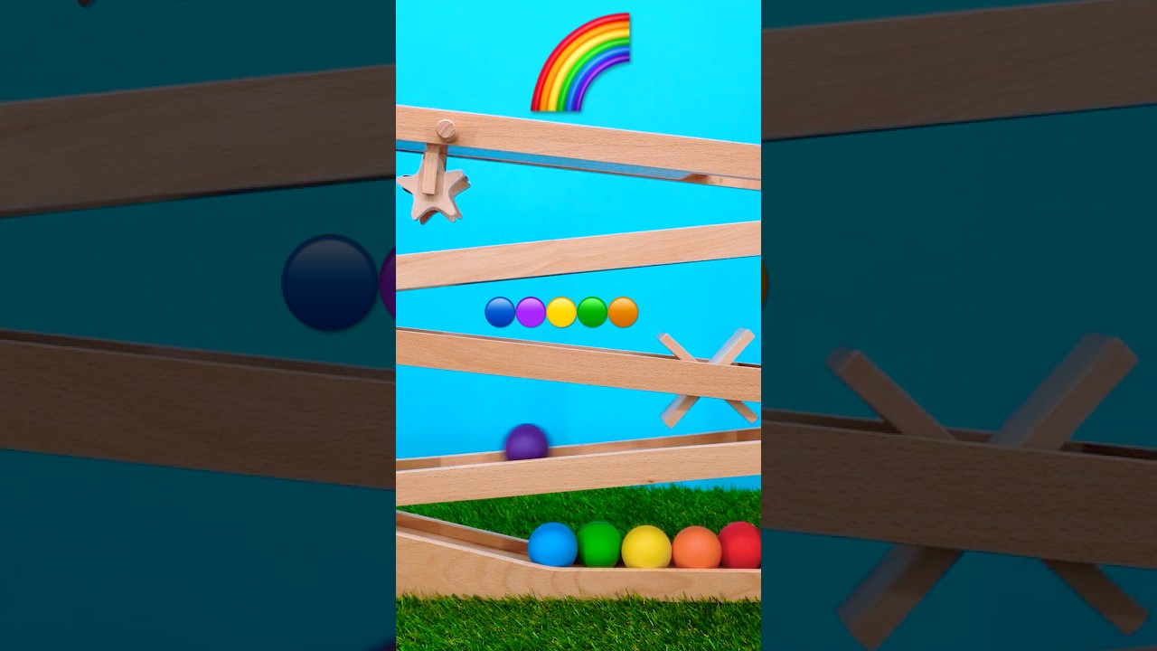 Which Color Ball Rolls the FASTEST 🔴🟠🟡🟢🔵🟣 ?! Fun Color Learning Toy for Kids! #shorts