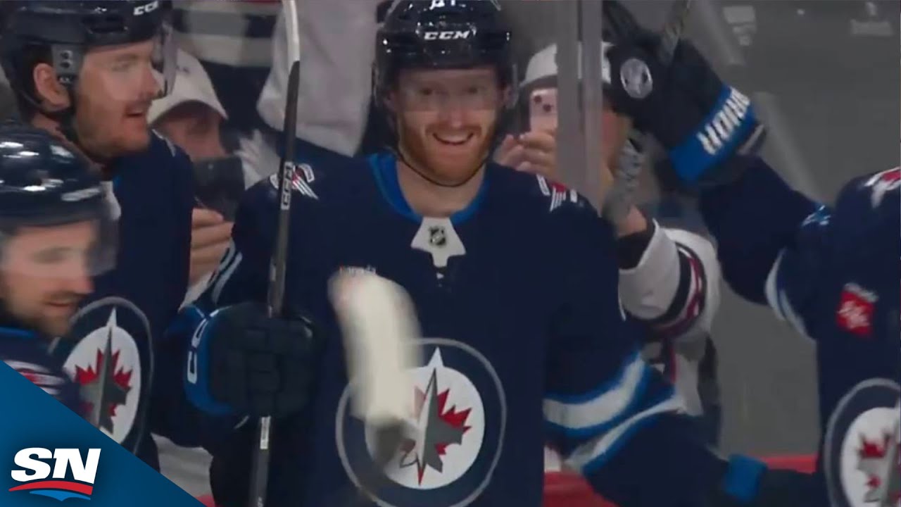 Jets' Kyle Connor Finds Space And Snaps Home Sweet Feed From Mark Scheifele