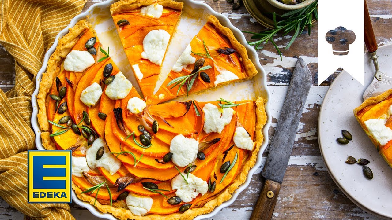 Kürbis-Quiche Rezept | Mit Hokkaido-Kürbis und knusprigem Mürbeteig | EDEKA