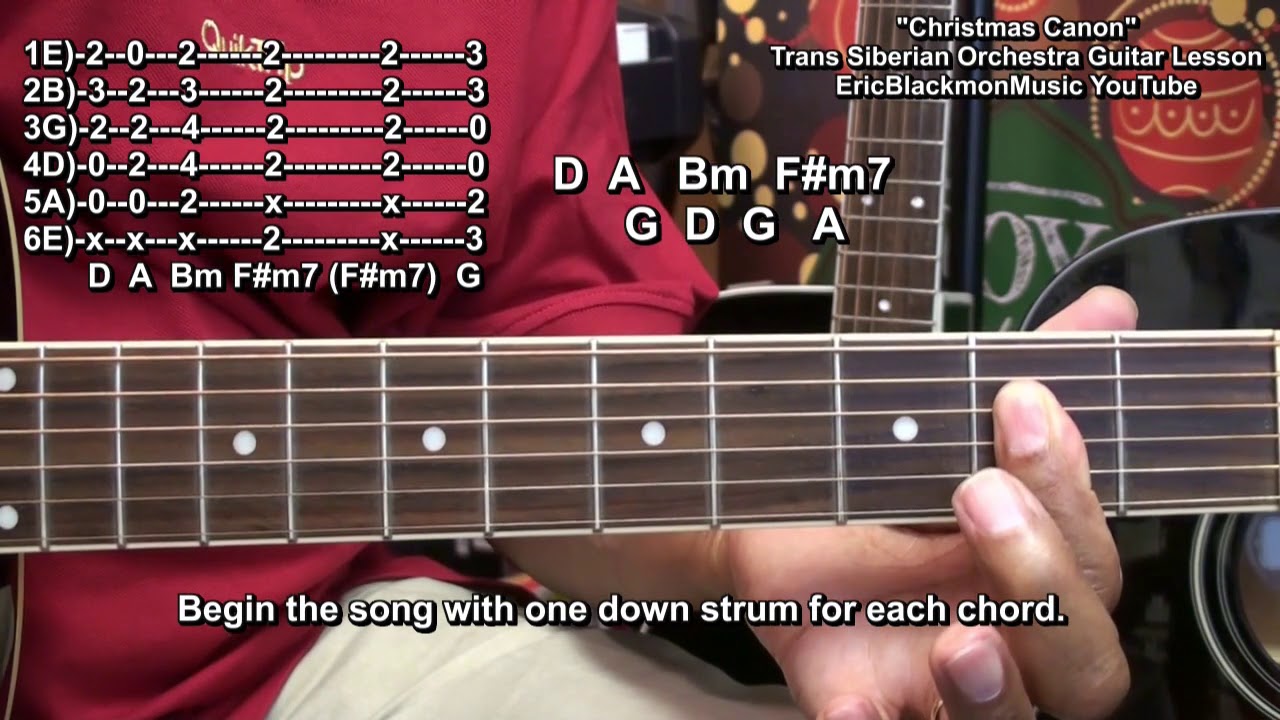 🎄 CHRISTMAS CANON In D Chords On Acoustic Guitar Trans Siberian Orchestra @EricBlackmonGuitar