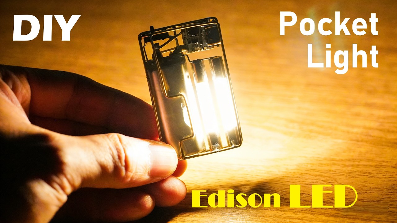 DIY a ultra-thin pocket  light | Use Edison LED &  glass fuse tube