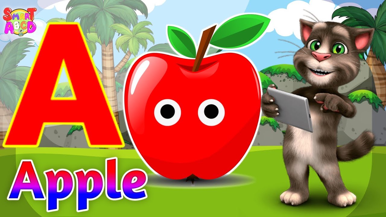 Фонетическая песенка 2 с двумя словами в 3D-формате - A для яблока 🍎🍏 - Песни про алфавит ABC со ...