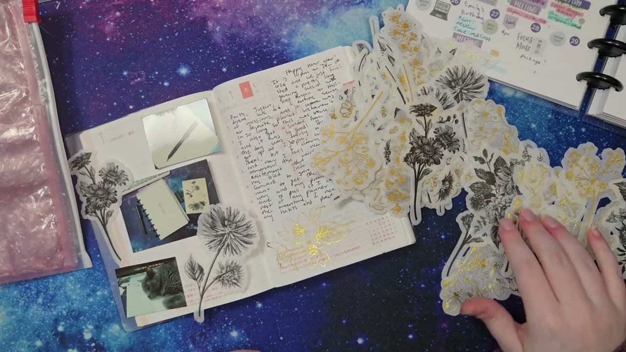 january flip through in planner and hobinichi A6 memory journal | monthly collage | LunarPlans