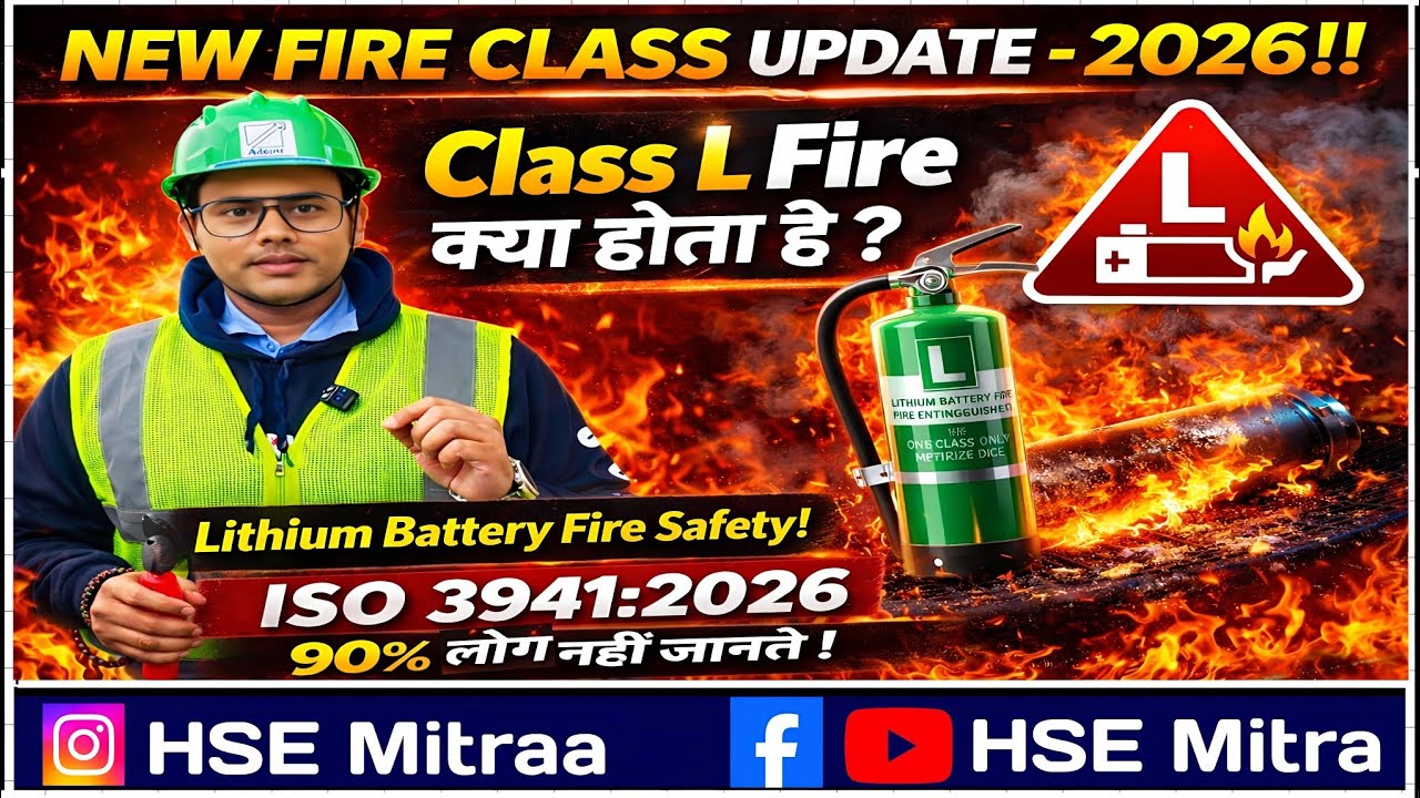 90% लोग नहीं जानते! Class L Fire क्या होता है ? | Lithium Battery Fire Safety | ISO 3941:2026