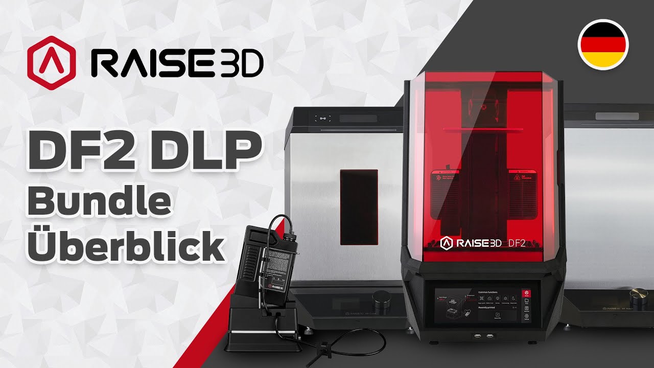 Raise3D DF2 Bundle mit DLP-Drucker im Überblick - DF Wash / DF Cure / Resin