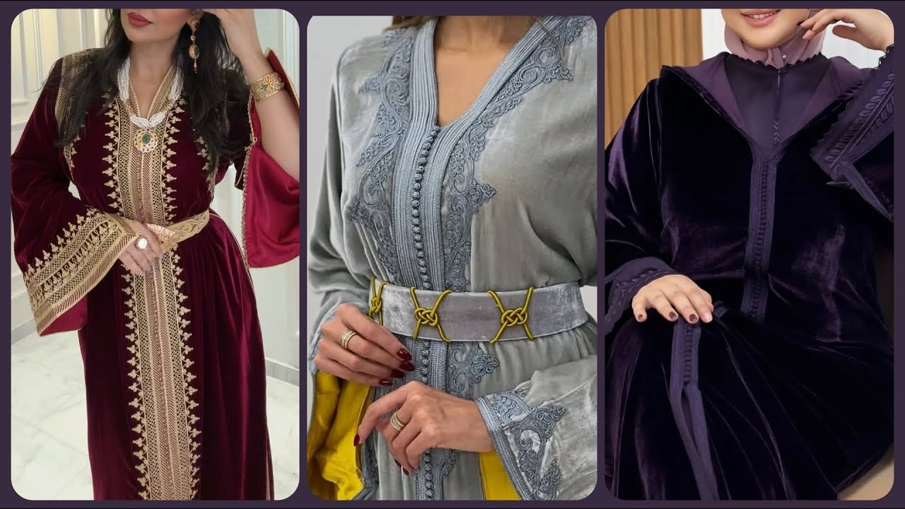 اررررروع الموديلات والجديد قفطان  تكشيطة جلابة وكيمونو الموبرة💯 / المخمل Caftan velour/ kimono