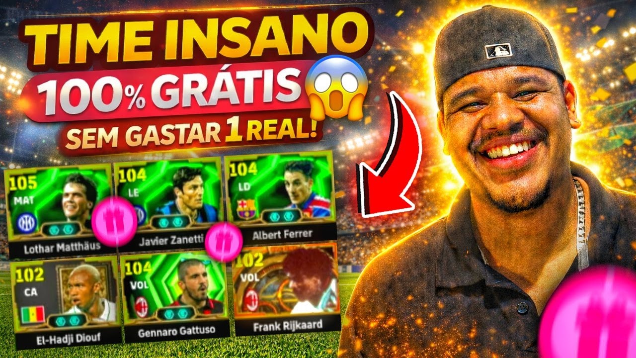 MONTEI UM TIME BRABO SEM GASTAR 1 REAL NO EFOOTBALL 2026!!! 😱🔥