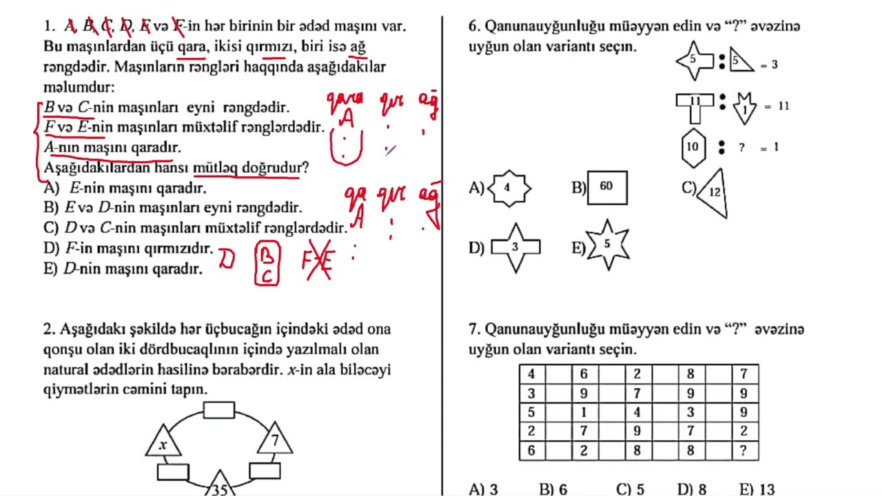2014. il Məntiq qəbul suallarının izahı - Əli Tahirov