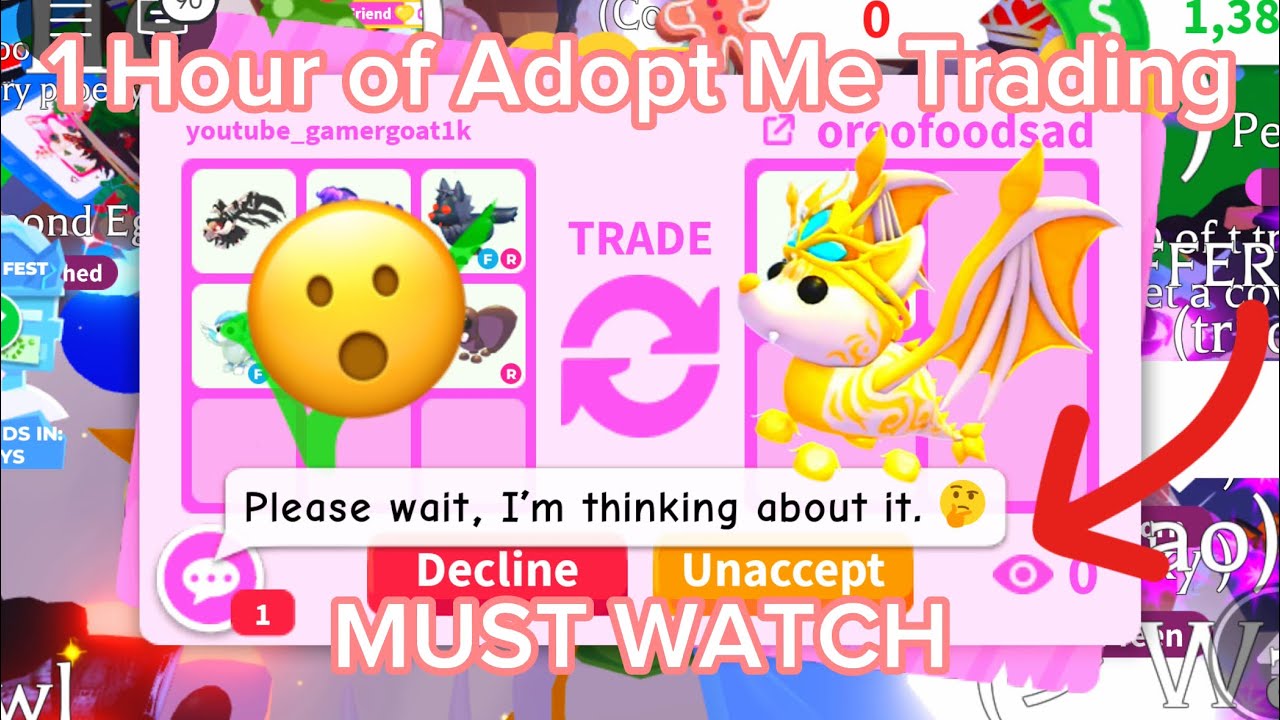 ⭐️1 HOUR of ADOPT ME TRADING⭐️ Trading FAIRY BAT DRAGON! Growing My Inventory! Adopt Me Trading!