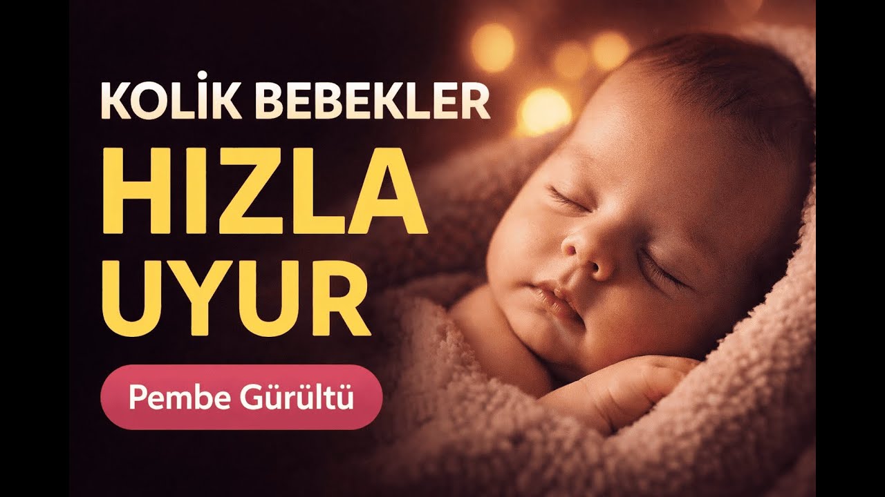 Kolik Bebekler İçin Pembe Gürültü | 1 Saat Kesintisiz Siyah Ekran Uyku Sesi (Pink Noise)