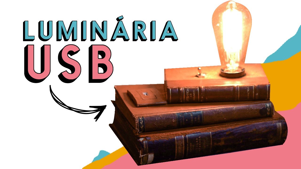 LUMINÁRIA DE LIVROS ANTIGOS COM CARREGADOR USB | DIY | GUI & RAFA