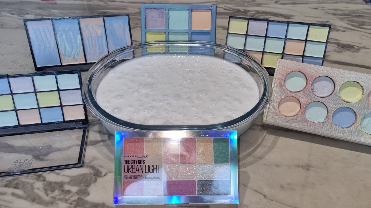 PASTEL- Mixing Makeup Eyeshadow into Glossy Slime | Satisfying Slime Videos ASMR